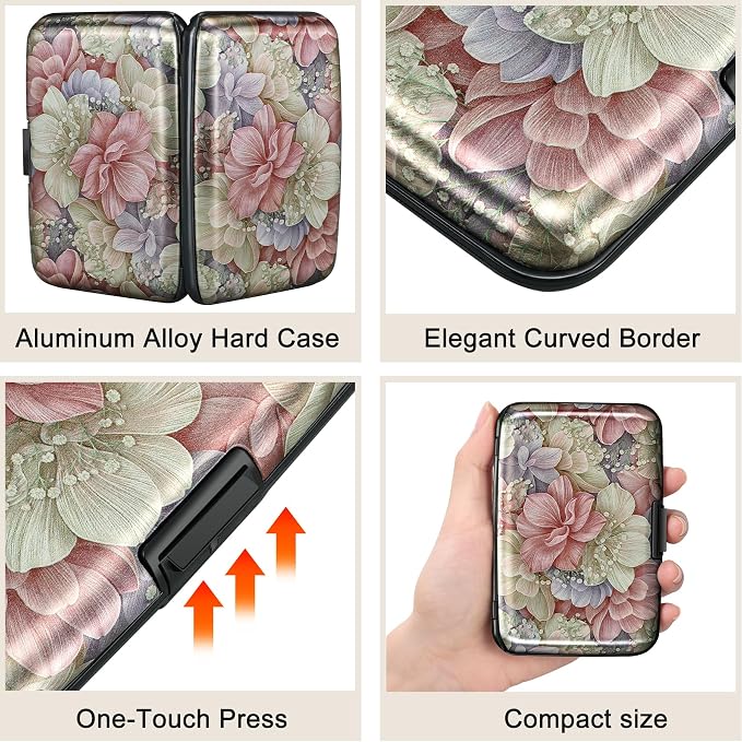 ELFISH Mini RFID Aluminum Wallet Credit Cards Holder Business Card Case Metal - Image 3