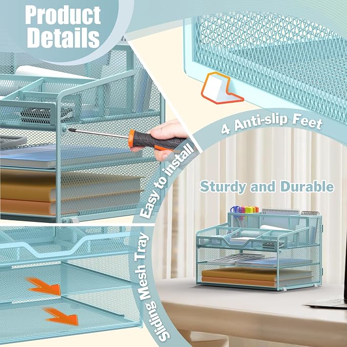 Docnest 3 Tier Mesh Desk Organizer - Image 5