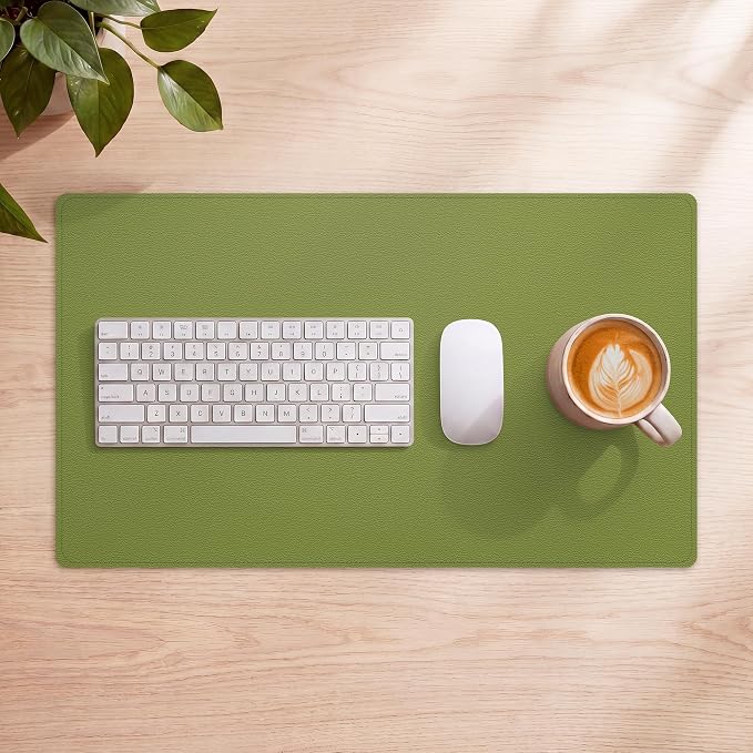 AFIING Cork Desk Mat, 35.4" x 17", Olive Green, Desk pad Protector | Dual-Sided - Image 9
