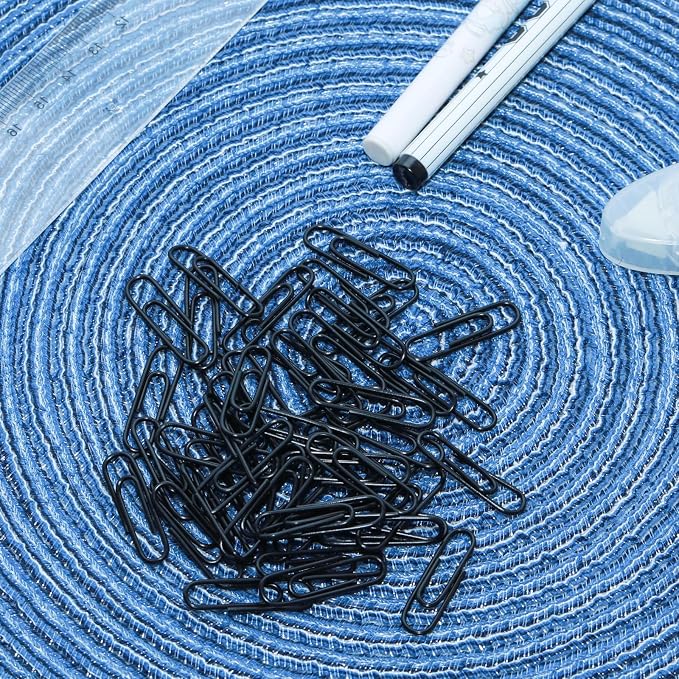100 Pcs Black Paper Clips, 1.1 Inch Colorful Paperclips | Vinyl Coated - Image 4
