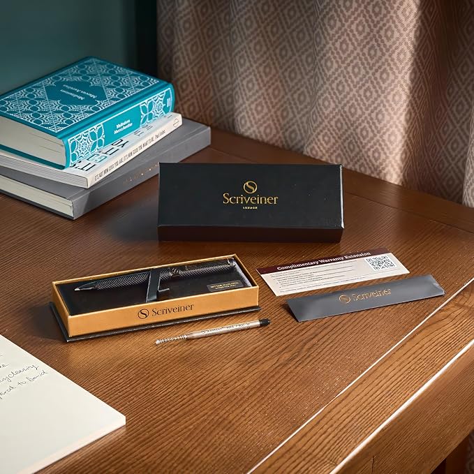 Scriveiner All Black Ballpoint Pen -Stunning Luxury All Metal Matt Black Pen - Image 5