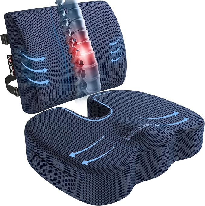 FORTEM Seat Cushion, Office Chair Cushion, Lumbar Support Pillow by FORTEM