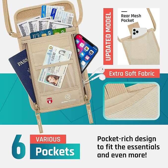 Alpha Keeper Neck Wallet, Travel Pouch - Image 4