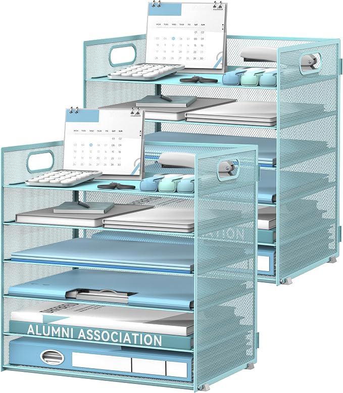 Daltack 6 Tier Paper Organizer for Desk, Paper Letter Tray Organizer for Desks by DALTACK