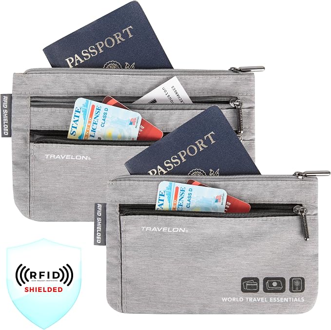 Travelon World Travel Essentials Set of 2 Currency and Passport Organizers - Image 2