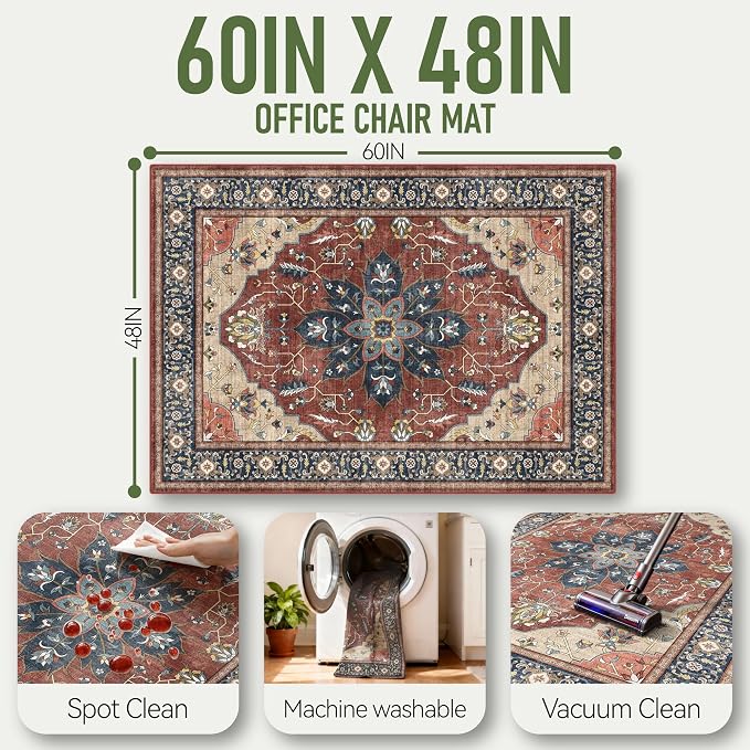 48"x60" Office Chair Mat for Hardwood, Under Desk Chair Mat for Home Office - Image 3