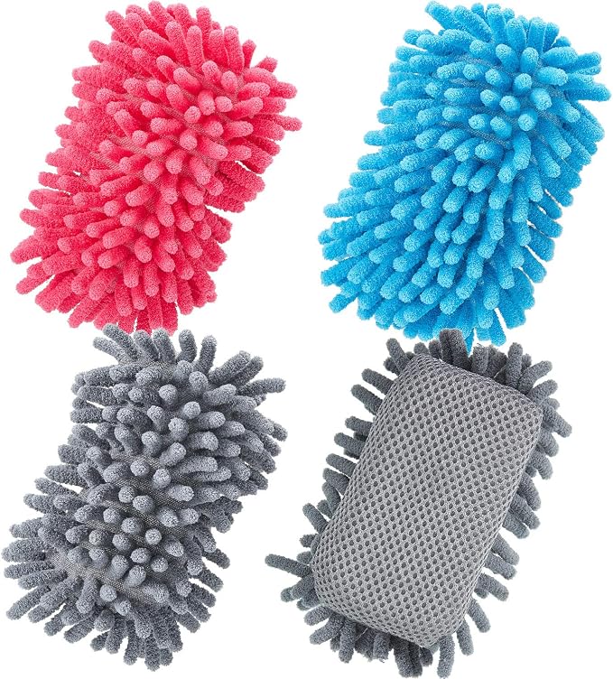 Zonon 4 Pieces Dry Erase Eraser Microfiber Shag Washable Whiteboard Eraser by Zonon