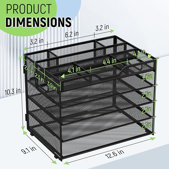 Docnest 5 Tier Mesh Desk Organizer - Image 3