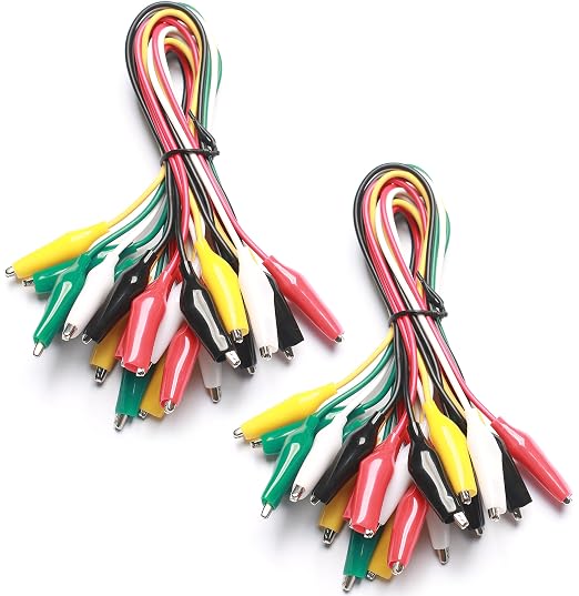 WGGE WG-026 10 Pieces and 5 Colors Test Lead Set & Alligator Clips, 20.5 inches by WGGE