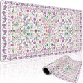 Purple Floral Desk Mat, 31.5"x15.7" Large Mouse Pad, Anti-Slip Rubber Base by Mcapirivo