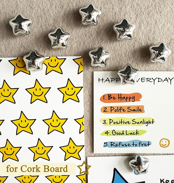 Silver Push Pins for Wall, Thumb Tacks for Bulletin Board, Cute Decorative - Image 4