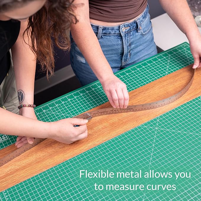 Breman Precision Metal Ruler 12 Inch Cork Back – 2 Pk Stainless Steel Straight - Image 6