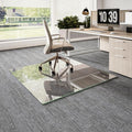 Koonmi Chair Mat for Carpet, Tempered Glass 48"x48" Office Chair Mat, Glass by KOONMI