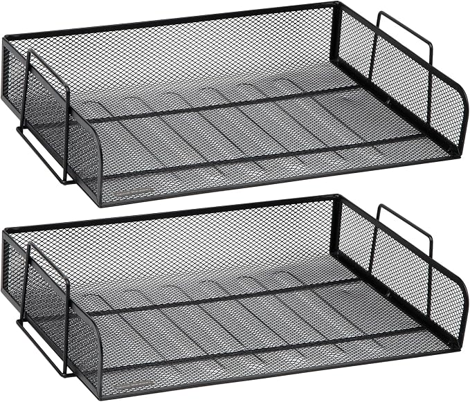 Mind Reader Stackable Paper Tray, Desktop Organizer, File Storage, Metal Mesh - Image 8