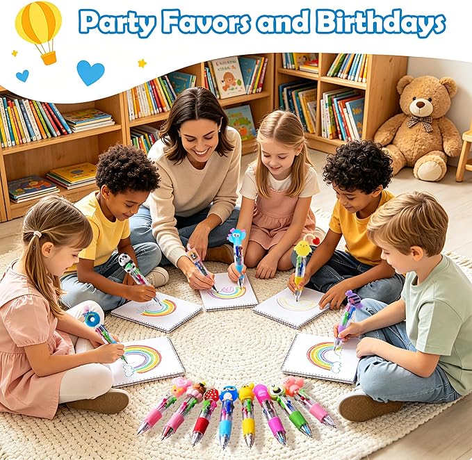 60Pcs Mini Multicolor Pens in One 4-in-1, Cute Pens Bulk - Image 7