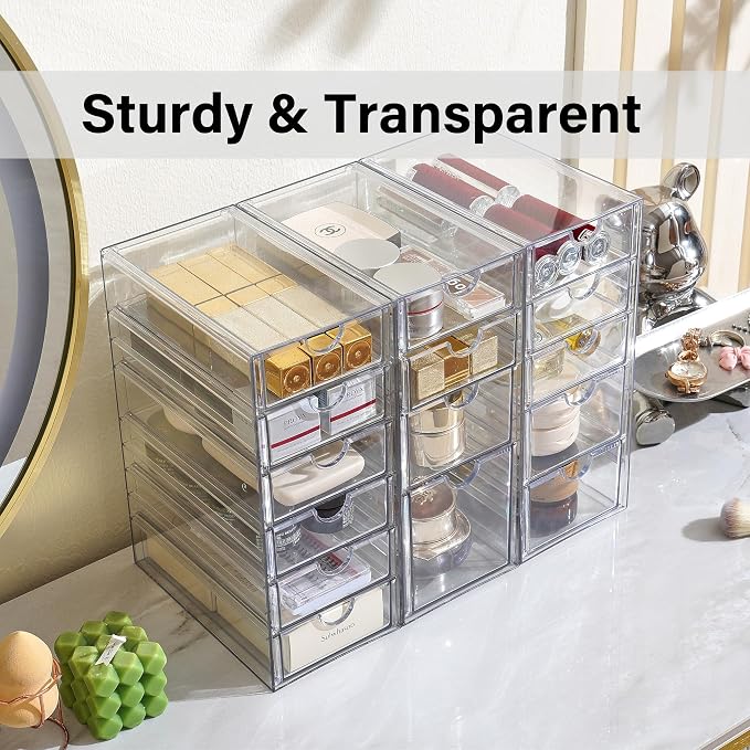 Prsildan 15 Drawers Teacher Toolbox Acrylic Containers, Pens Markers Stickers - Image 9