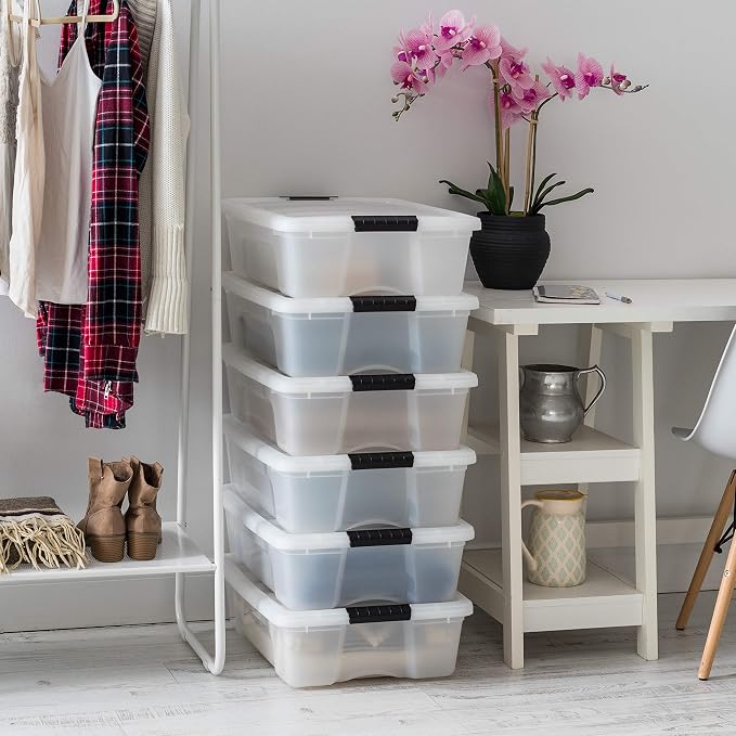 IRIS USA 27 Qt Stackable Plastic Storage Bins - Image 7