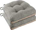 Chair Cushions for Dining Chairs 2 Pack, Light Grey | Non-Slip, by FlyGulls