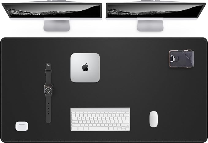 AFIING Leather Desk Pad Protector, Large Mouse Pad, Non-Slip Desk Blotter by AFIING