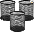 MaxGear Pen Holder for Desk 3 Pack, Mesh Metal, Non-Slip EVA Pad, 3.7’’ Tall | by MaxGear