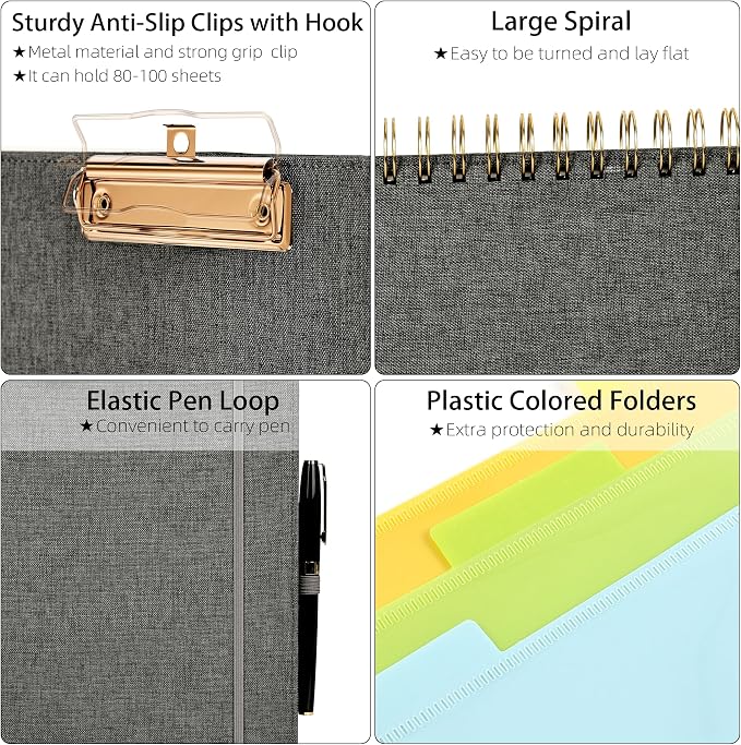 Ospelelf Foldable Spiral Clipboard Folio - Image 4