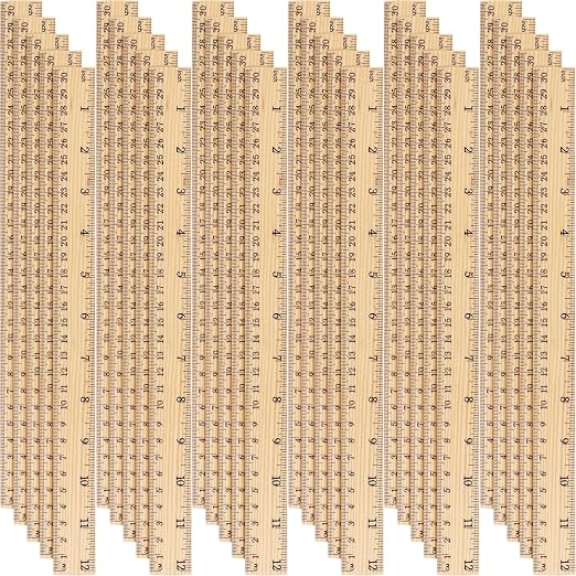 Zonon 30 Pcs Wooden Rulers Bulk 12 Inch Ruler by Zonon