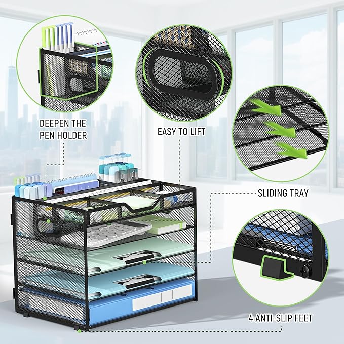 Docnest 5 Tier Mesh Desk Organizer - Image 5