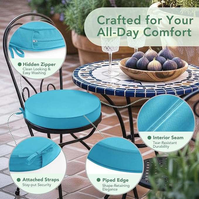 Summsun Outdoor Bistro Chair Cushions Set of 4 - Image 4