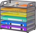 Cawukege 6 Tier Paper Organizer, Mesh Desk Organizer, Metal File Organizer by Cawukege