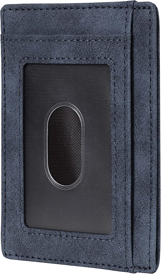 Travelambo Slim Wallet Front Pocket Minimalist Leather RFID Blocking Medium Size - Image 3