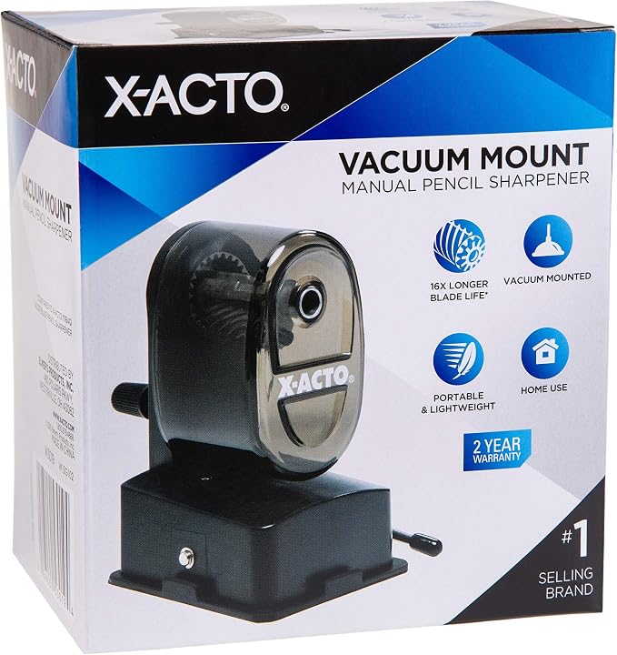 X-ACTO Bulldog Manual Pencil Sharpener w/Vacuum Mount, Colors May Vary by Unknown