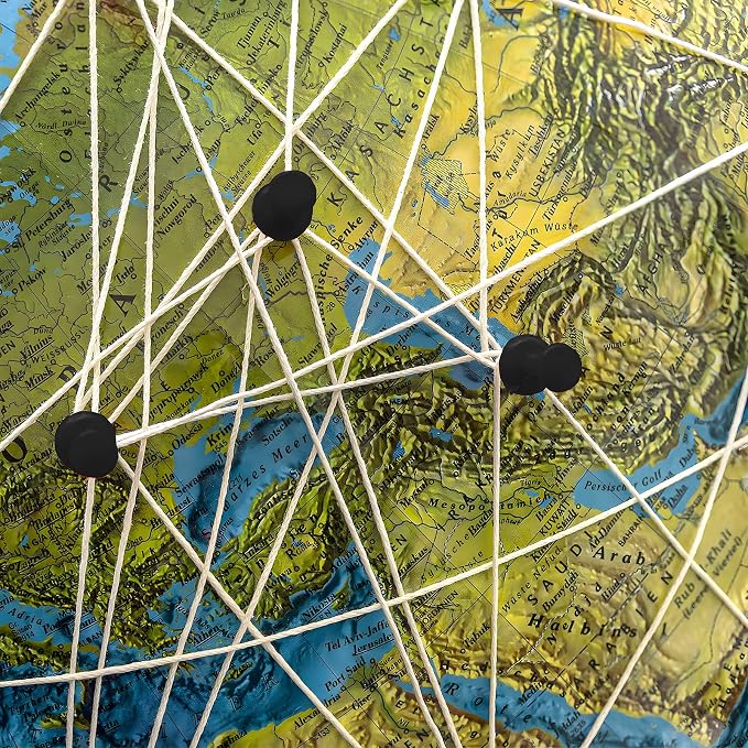 VAPKER Push Pins Tacks 120Pcs Solid Black Thumb Tacks Larger Size Pin Map Tacks - Image 6