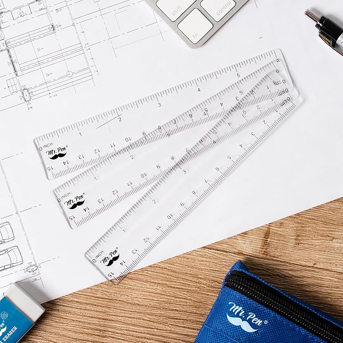 Mr. Pen- Bulk Plastic Rulers, 6 Inch, 12 Pack, Easy-to-Read Markings | - Image 5