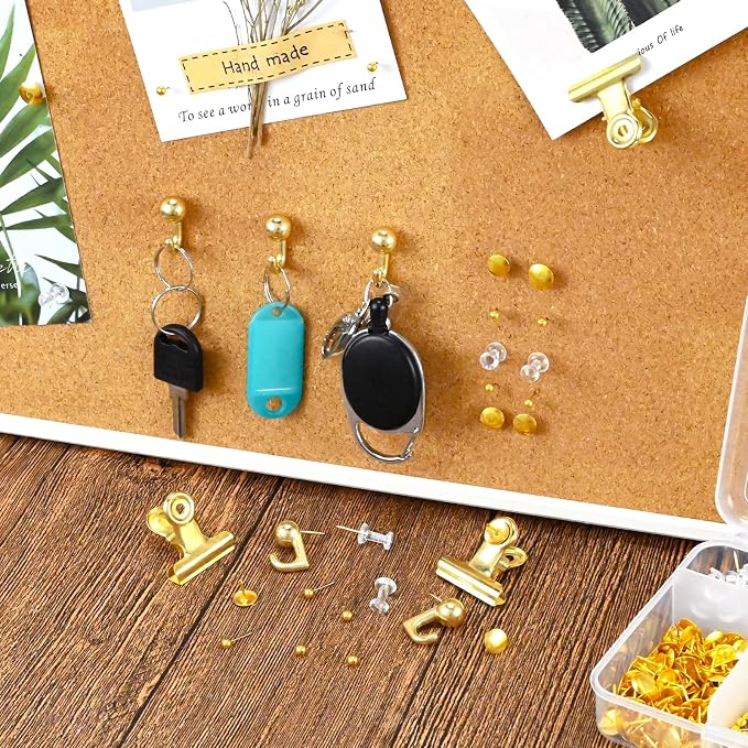 350 Pcs Gold Push Pins Set 5 Styles Decorative Thumb Tacks Assorted Push Pins - Image 5