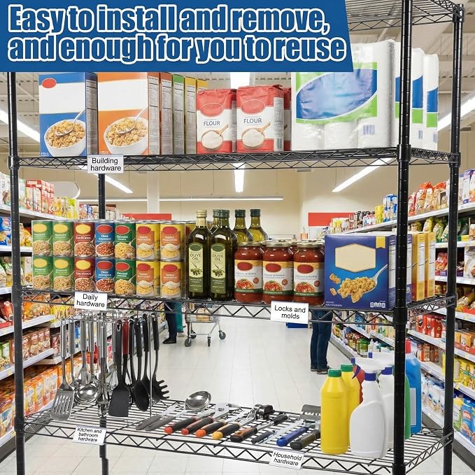 Kathfly 100 Pack Wire Shelf Label Holders Shelf Cable Tags - Image 5