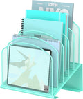Delifox Inclined Desk File Organizer, Vertical File Folder Holder Stand Metal by Delifox
