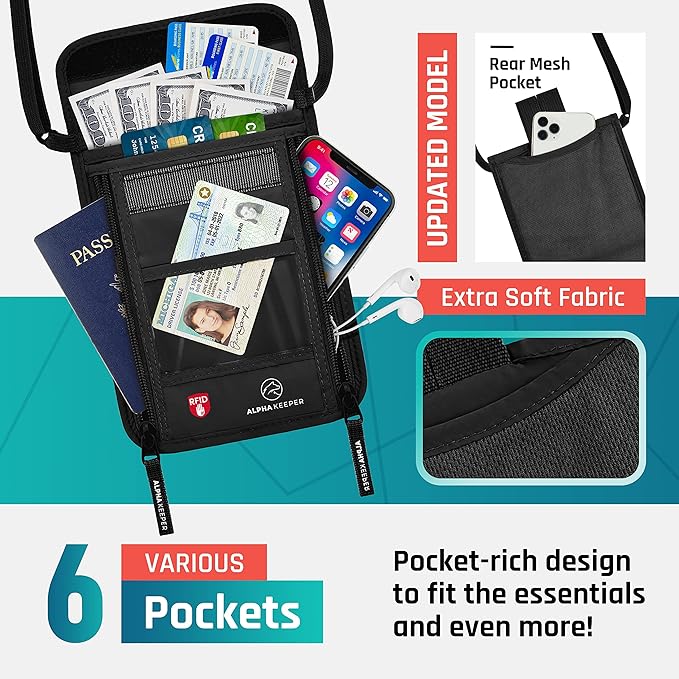 Neck Wallet, Travel Pouch For Passport Holder And Documents, Travel Neck Wallet - Image 4