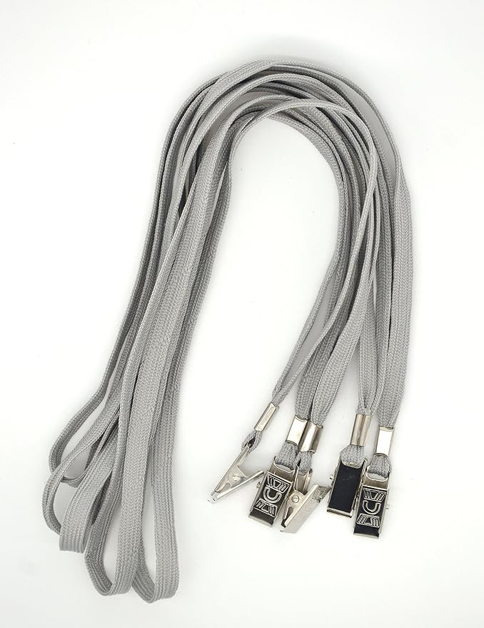 Bird Fiy 50 Pcs Cotton Lanyards Bulldog Clip 32-inch Flat Braid Neck Lanyard - Image 2