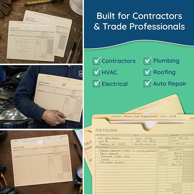 100 Blue Summit Supplies Job Folders Construction, 10 x 12 Inches, Project - Image 6