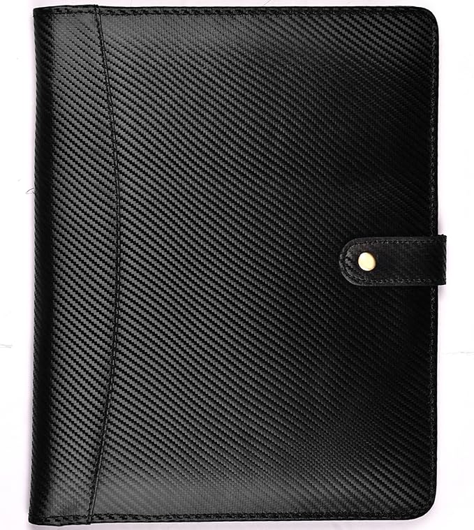 LEATHER VILLAGE Portfolio Professional Organizer – Carbon Fiber Genuine Leather by LeatherVillage