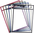 Mr. Pen- Reusable Dry Erase Pocket Sleeves, 6 Pack, Colorful | Sleek Dark Color by MrPen