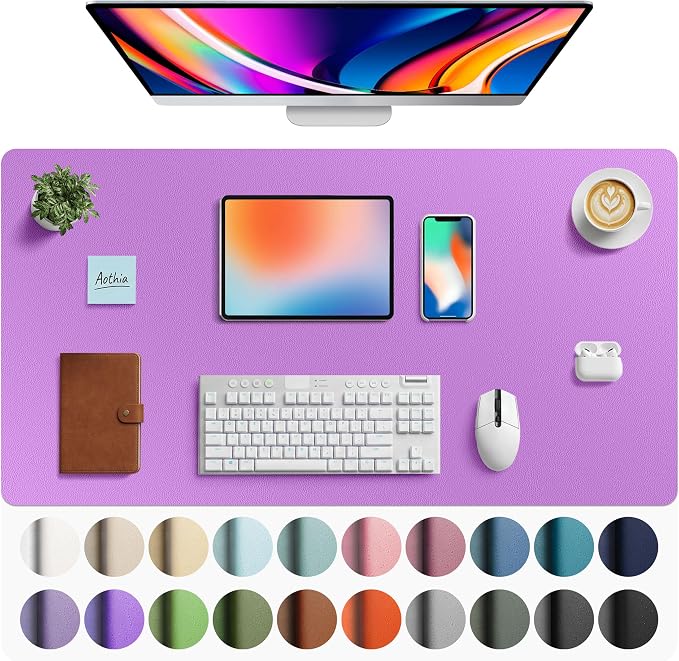 Aothia Faux Leather Desk Mat by AothiaSimpleNaturalUnique