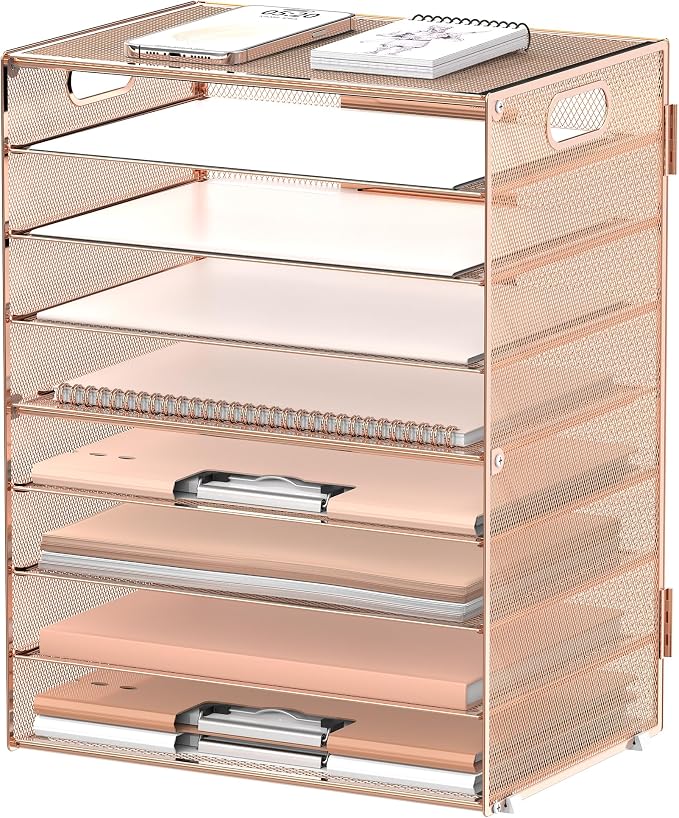 DALTACK 9-Tier Paper Organizer for Desk, Mesh Letter Tray Desk Organizer by DALTACK