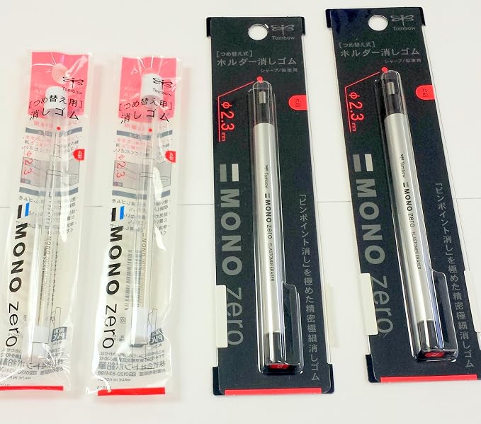 Value Pack of 2 Tombow Mono Zero Erasers & 4 refills by Tombow