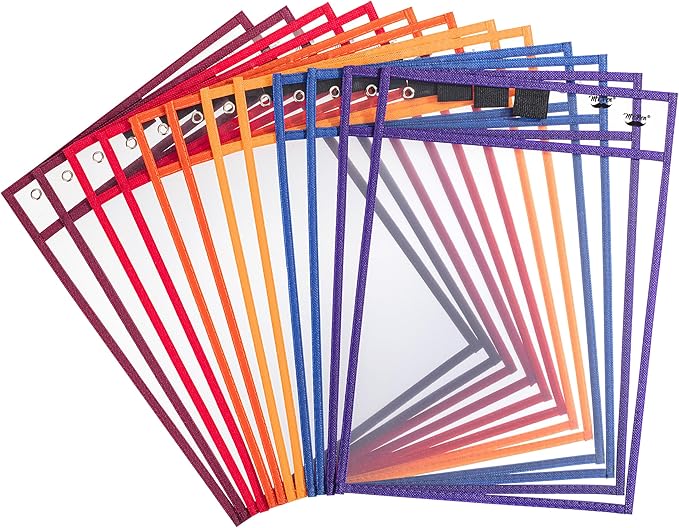 Mr. Pen- Reusable Dry Erase Pocket Sleeves, 12 Pack, Colorful | Sunset Color by MrPen