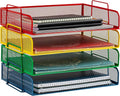 Mind Reader Stackable Paper Tray, Classroom Organizer, File Storage, Metal Mesh by MindReader