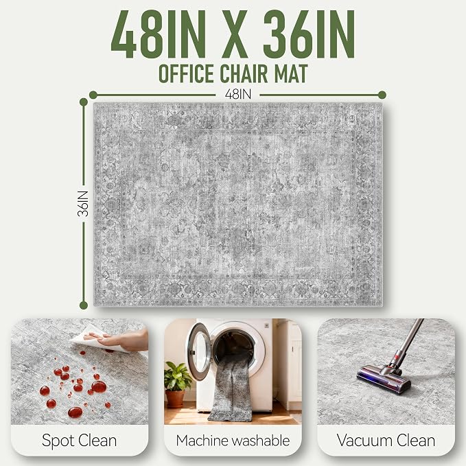 Office Chair Mat for Hardwood Floor, Non-Slip Desk Rug, Under Desk Mat for - Image 5