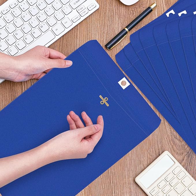 Geyee 100 Pcs Clasp Manilla Envelopes 9 x 12 Inch Gummed Colored Envelopes - Image 5