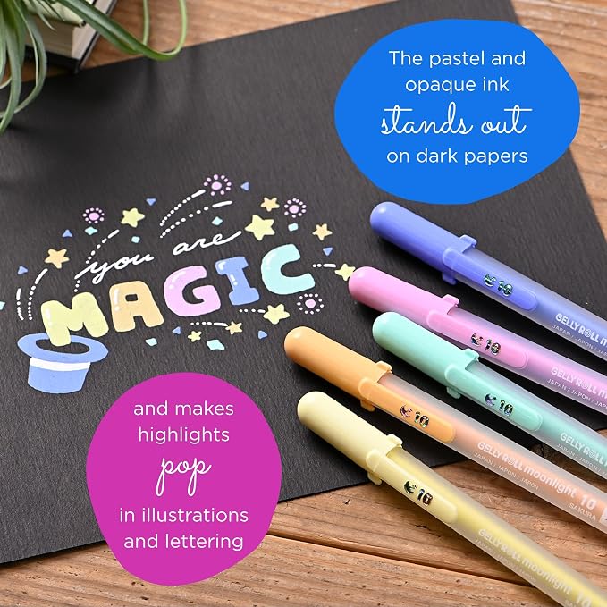 SAKURA Gelly Roll Moonlight 10 Pastel & Opaque Gel Pens - Image 3