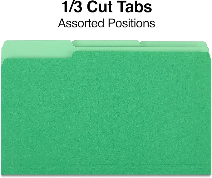 Staples File Folders, Legal Size, 1/3‑Cut Tabs, Durable Paper Stock, 200/Carton - Image 3